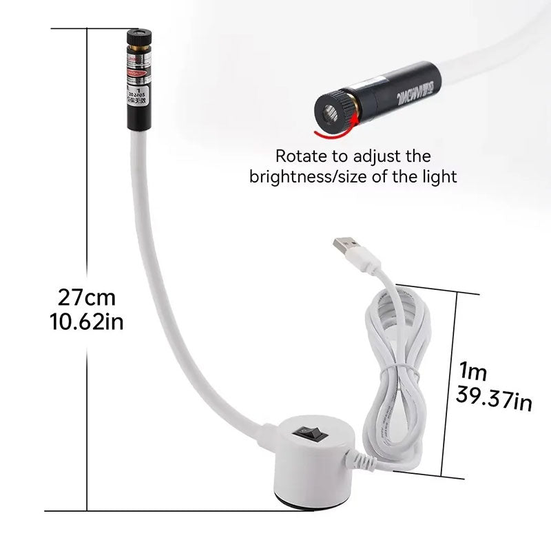 Polyester-Body Alignment Guide Light | Hands-Free Magnetic USB Lamp for Straight/Cross Line Projection