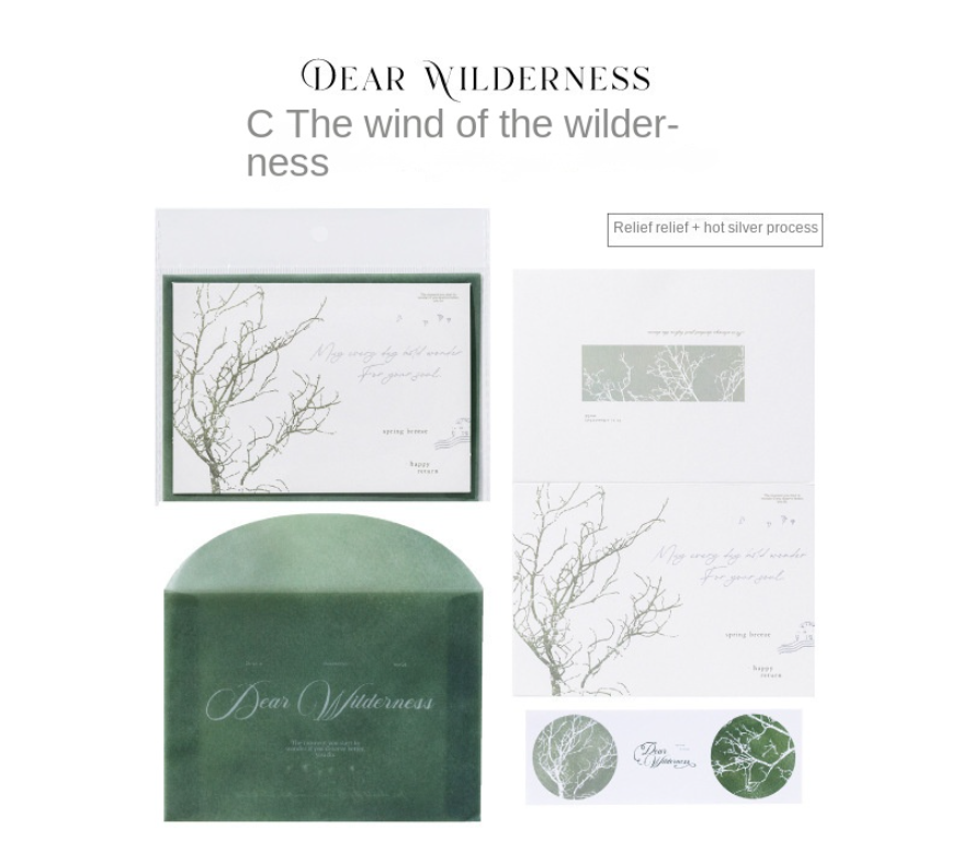 Romantic Lily of the Valley greeting card, high-end embossed three-dimensional plant flower pattern blessing handwritten card gift