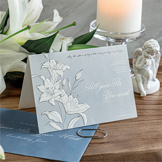 Romantic Lily of the Valley greeting card, high-end embossed three-dimensional plant flower pattern blessing handwritten card gift