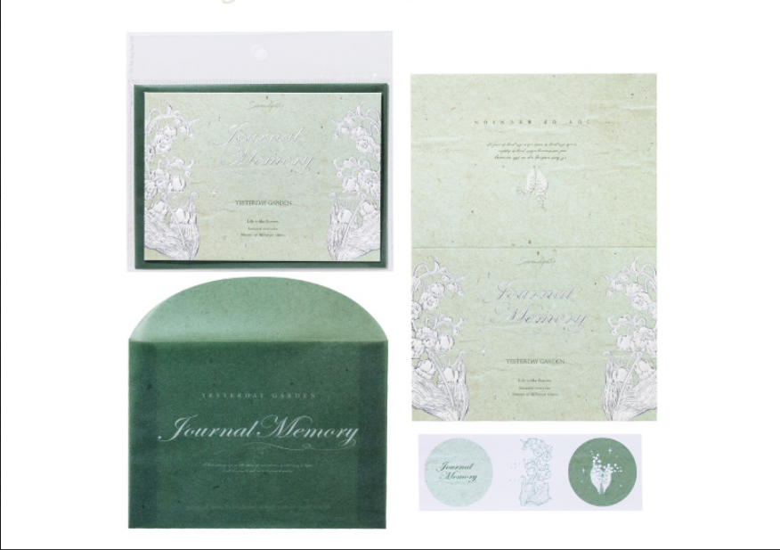 Romantic Lily of the Valley greeting card, high-end embossed three-dimensional plant flower pattern blessing handwritten card gift