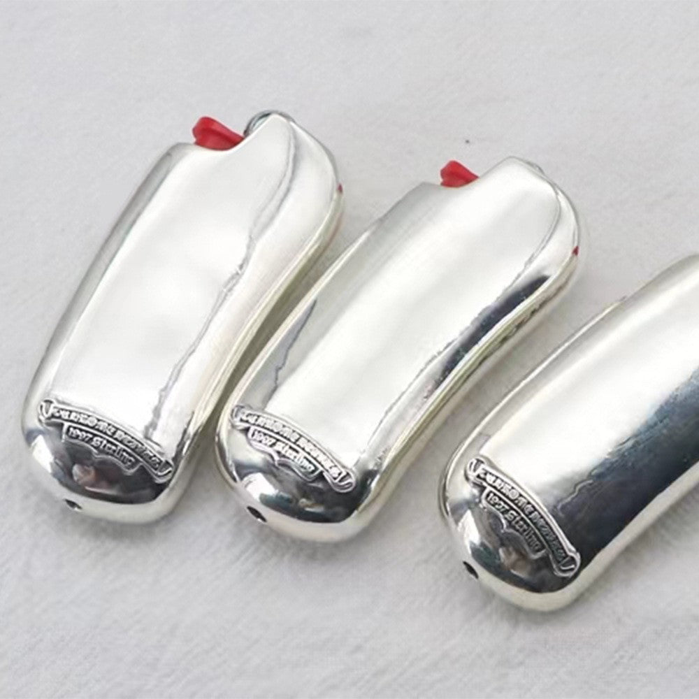 Punk Style Silver Alloy Cross Military Flower Gear Lighter with Creative Sword Design