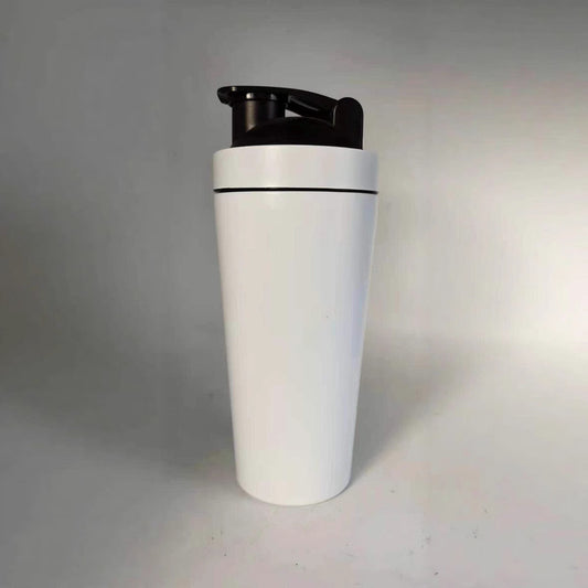 Stainless Steel Protein Shaker Bottle with Mixing Ball - Leak-Proof Gym & Sports Portable Shaker Cup
