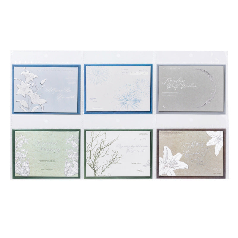Romantic Lily of the Valley greeting card, high-end embossed three-dimensional plant flower pattern blessing handwritten card gift
